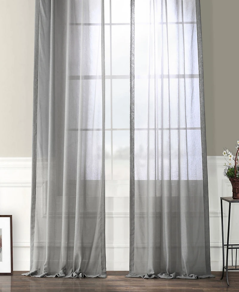 Half Price Drapes Textured Faux Linen Sheer Curtain