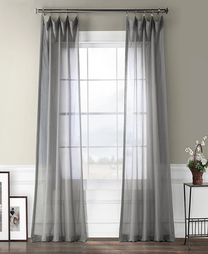 Half Price Drapes Textured Faux Linen Sheer Curtain