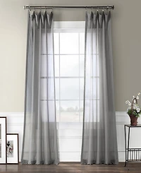 Half Price Drapes Textured Faux Linen Sheer Curtain