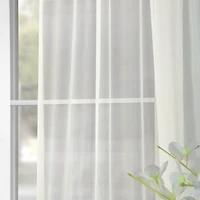 Half Price Drapes Solid Off White Sheer Curtain Pair (2 Panels