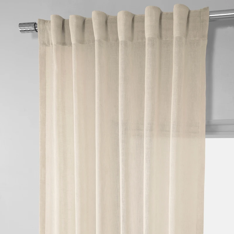 Half Price Drapes Cotton Seed Textured Faux Linen Sheer Curtain