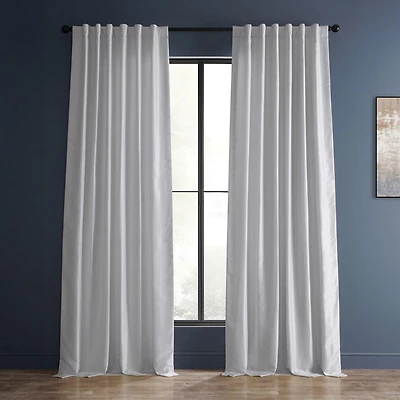 Half Price Drapes Ice Vintage Textured Faux Dupioni Silk Blackout Curtain