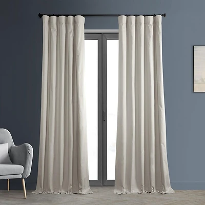 Half Price Drapes Hazelwood Beige Solid Cotton Hotel Blackout Curtain