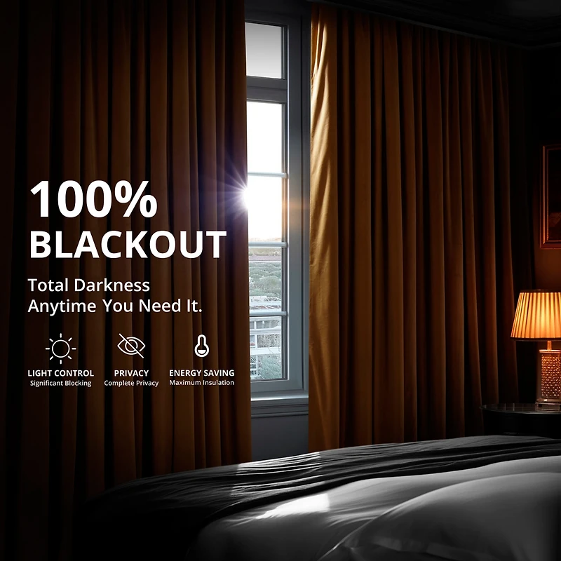 Half Price Drapes Amber Gold Signature Velvet Blackout Curtain