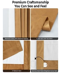 Half Price Drapes Amber Gold Signature Velvet Blackout Curtain