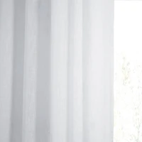 Half Price Drapes Aspen White Grommet Textured Faux Linen Sheer Curtain