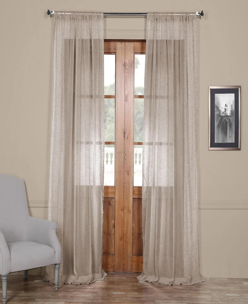 Half Price Drapes Open Weave Linen Blend Sheer Curtain