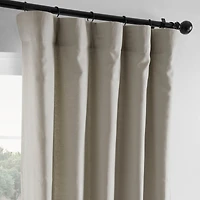 Half Price Drapes Fresh Khaki French Linen Room Darkening Curtain