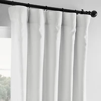 Half Price Drapes Crisp White French Linen Room Darkening Curtain