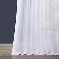 Half Price Drapes Double Layered White Extra Wide Sheer Curtain