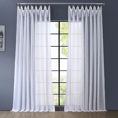 Half Price Drapes Double Layered White Extra Wide Sheer Curtain