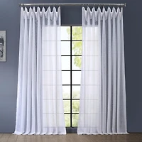 Half Price Drapes Double Layered White Extra Wide Sheer Curtain