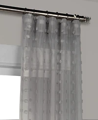 Half Price Drapes Geometric Patterned Faux Linen Sheer Curtain