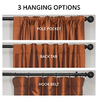 Half Price Drapes Storm Grey Vintage Textured Faux Dupioni Silk Curtain