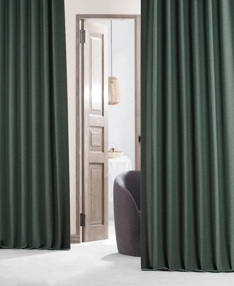 Half Price Drapes Bellino Textured Faux Linen Room Darkening Curtains For Bedroom and Living Room Curtains(1 Panel