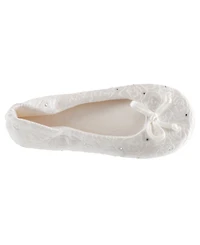 Isotoner Women's Satin with Rhinestones Ballerina Slipper, Online Only