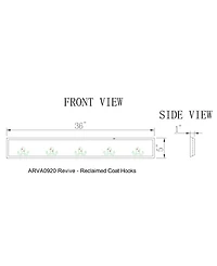 Alaterre Furniture Revive Wall Coat Hook with Bench Set
