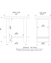 Alaterre Furniture Alpine Natural Live Edge Wood End Table