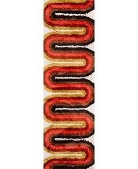 Novogratz Retro Ret-2 Red 2'3" x 7'6" Runner Area Rug