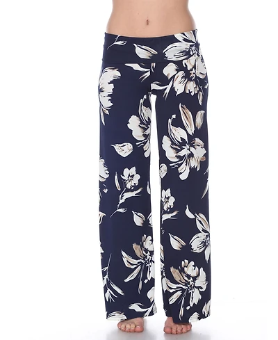 White Mark Flower Print Palazzo Pants