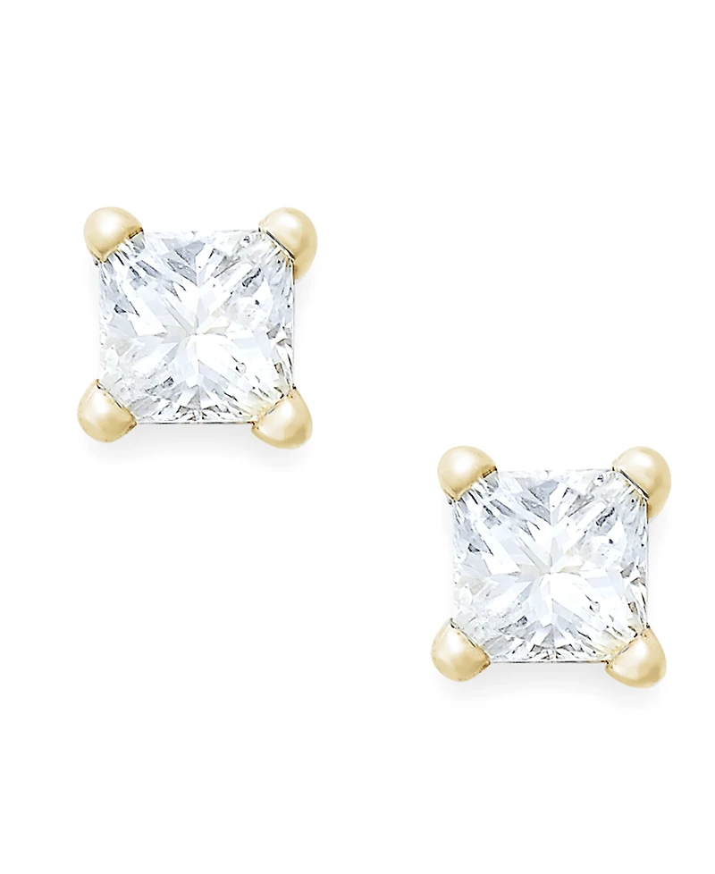 Princess-Cut Diamond Stud Earrings in 10k Gold (1/10 ct. t.w.)