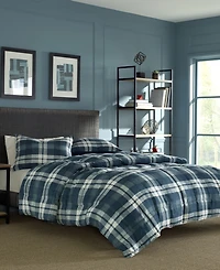 Nautica Crossview Plaid Microsuede 2 Piece Comforter Set, Twin/Twin Xl