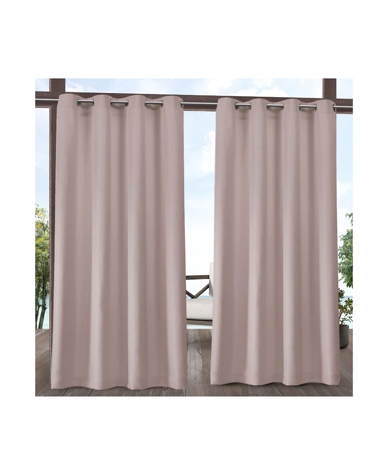 Exclusive Home Delano Indoor/Outdoor Grommet Top Curtain Panel Pair, 54" x 108"
