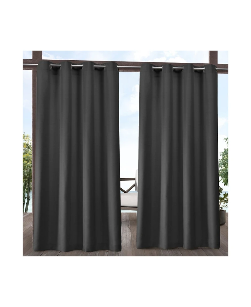 Exclusive Home Delano Indoor/Outdoor Grommet Top Curtain Panel Pair, 54" x 108"