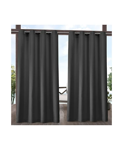 Exclusive Home Delano Indoor/Outdoor Grommet Top Curtain Panel Pair, 54" x 108"