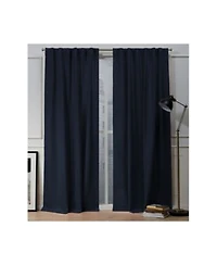 Nicole Miller Mellow Slub Textured Hidden Tab Top Curtain Panel Pair