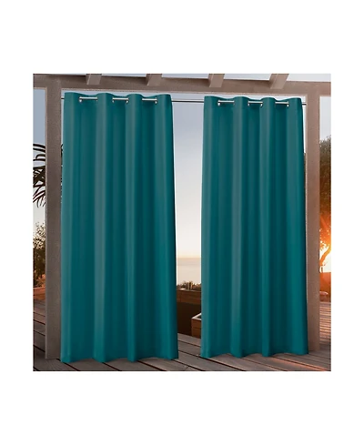 Nicole Miller Canvas Indoor/Outdoor Grommet Top 54" X 96" Curtain Panel Pair