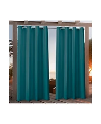 Nicole Miller Canvas Indoor/Outdoor Grommet Top 54" X 96" Curtain Panel Pair