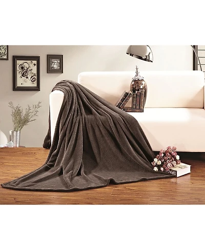 Elegant Comfort Luxury Plush Fleece Blanket, Full/Queen