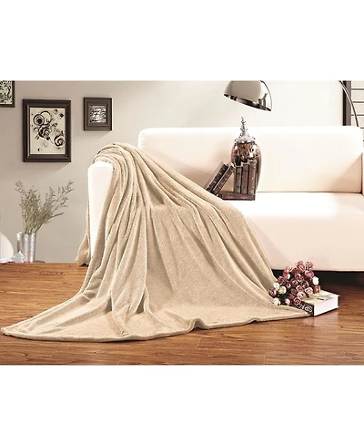 Elegant Comfort Luxury Plush Fleece Blanket, Full/Queen