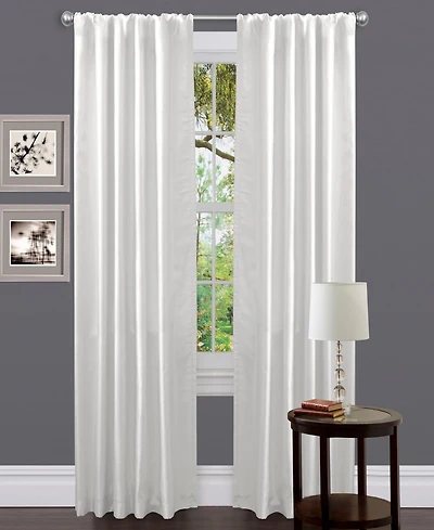 Lush Decor Venetian Light Filtering Window Curtain Panel Single 54"W x 84"L White - Drapes - White Curtains For Bedroom
