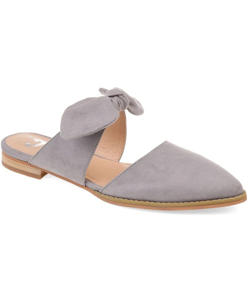 Journee Collection Women's Telulah Wide Width Bow Slip On Flat Mules