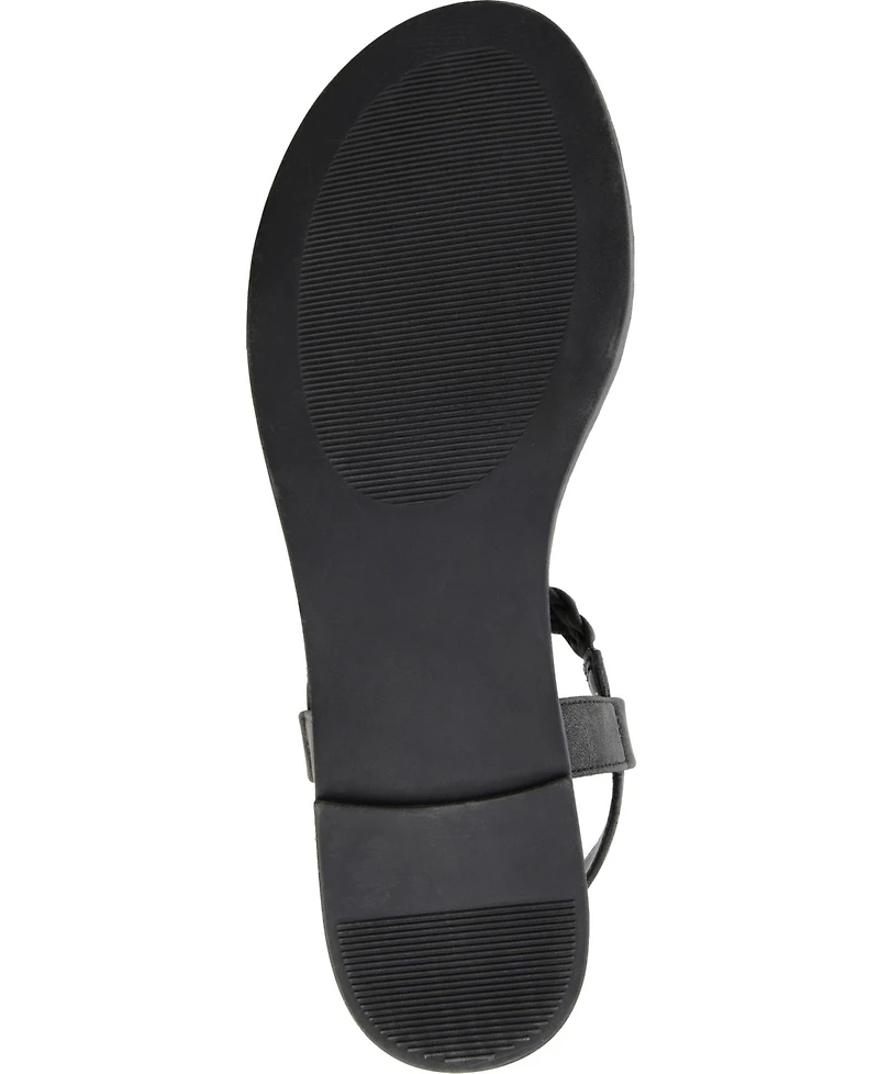 Journee Collection Women's Genevive Braided T-Strap Flat Sandals