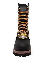 AdTec Men's 9" Waterproof Steel Toe Logger Black