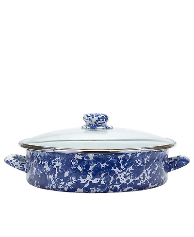 Golden Rabbit Swirl Enamelware Collection 8 Quart Saute Pan