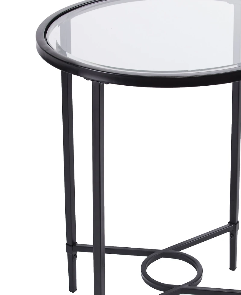 Carabella Metal and Glass Oval Side Table