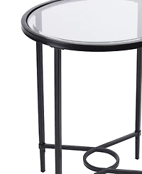 Carabella Metal and Glass Oval Side Table