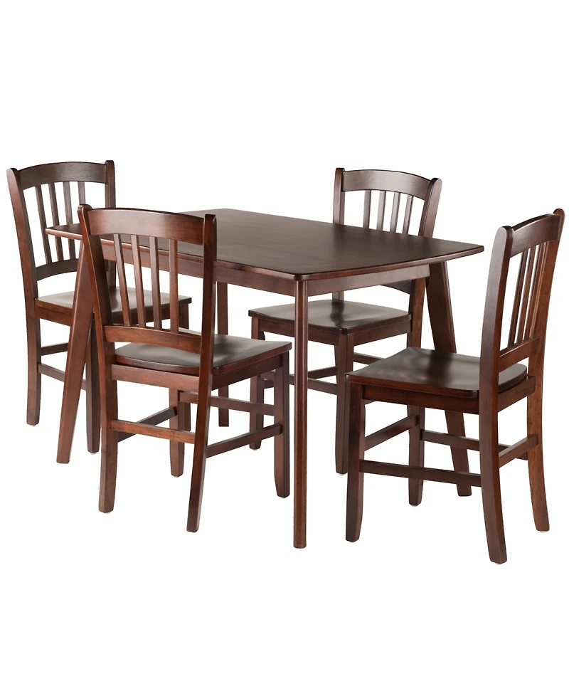 Winsome Wood Shaye 5-pc Set Dining Table w/ Slat Back Chairs