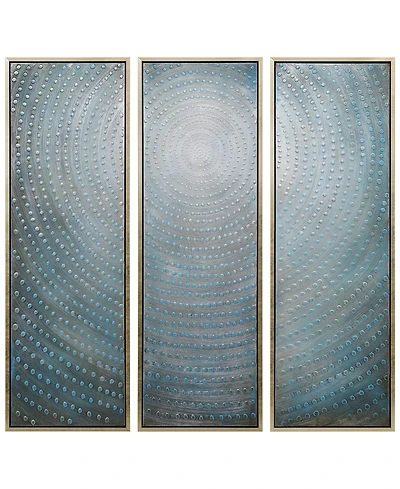 Empire Art Direct Concentric 3-Piece Textured Metallic Hand Painted Wall Art Set by Martin Edwards, 60" x 20" x 1.5"