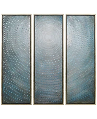 Empire Art Direct Concentric 3-Piece Textured Metallic Hand Painted Wall Art Set by Martin Edwards, 60" x 20" x 1.5"