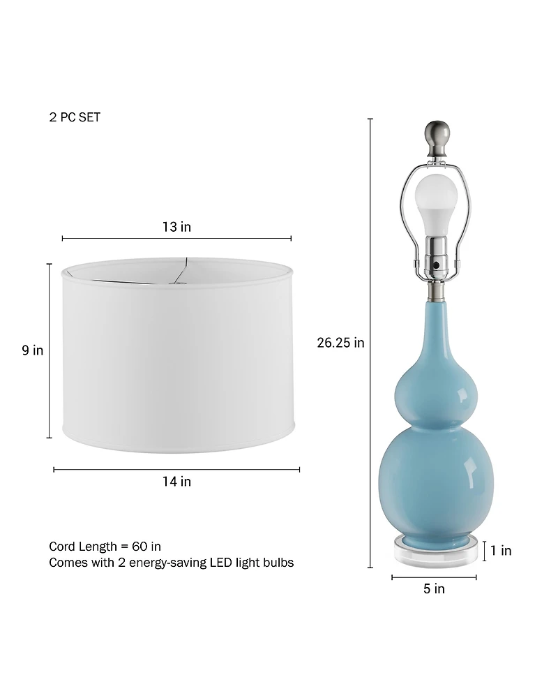 Lavish Home Table Lamps - Set of 2