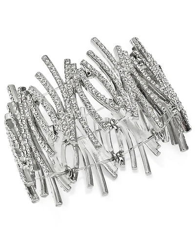 I.n.c. International Concepts Crystal Zig-Zag Stretch Bracelet, Created for Macy's