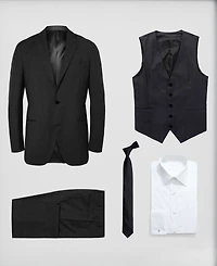 Perry Ellis Toddler Boy's 5-Piece Shirt, Tie, Jacket, Vest and Pants Solid Suit Set