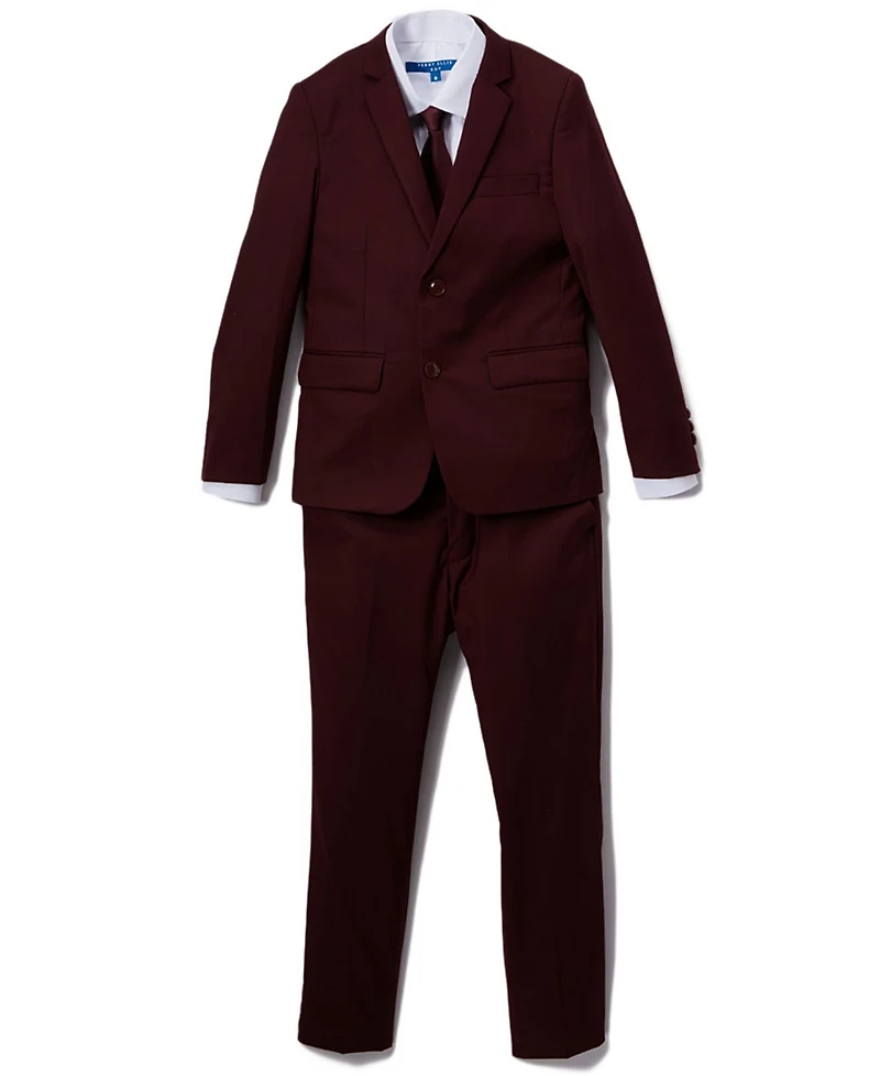 Perry Ellis Toddler Boy's 5-Piece Shirt, Tie, Jacket, Vest and Pants Solid Suit Set