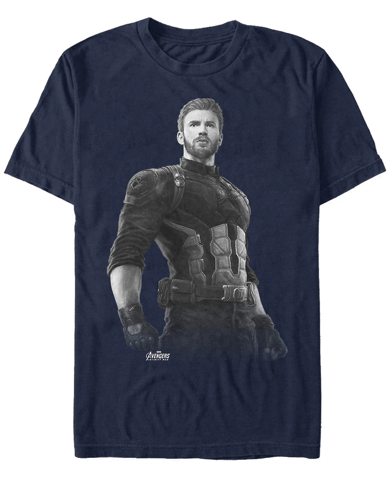 Marvel Men's Avengers Infinity War Captain America String Stare Short Sleeve T-Shirt