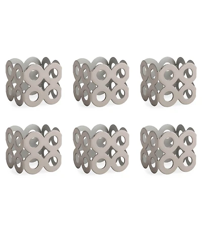 Design Imports Square Die Cut Napkin Ring Set of 6